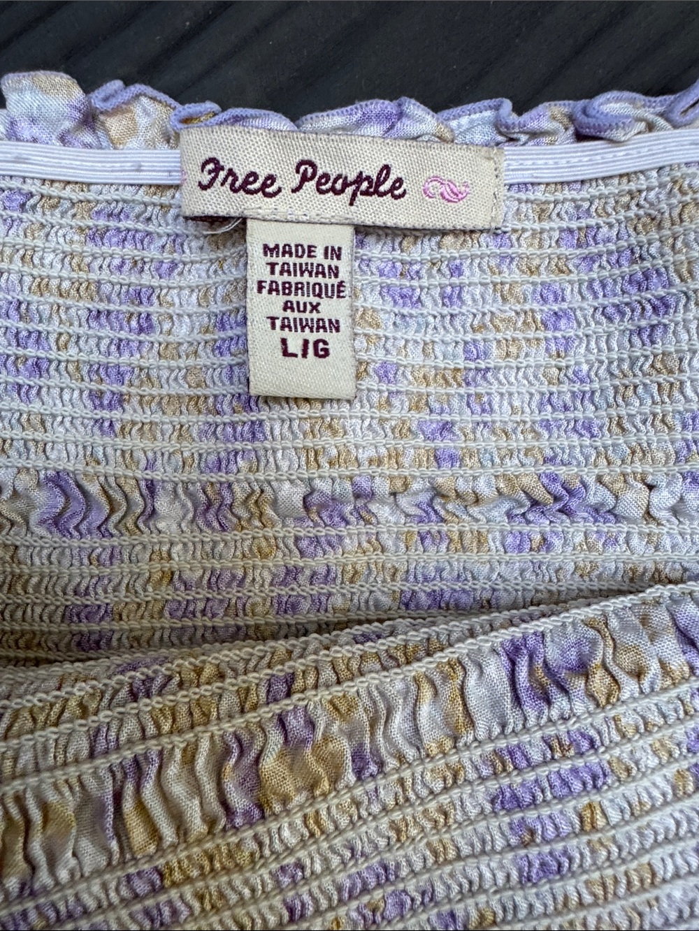 Free People Lavender and Yellow Floral Strapless Tiered Midi Dress - Picture 7 of 8